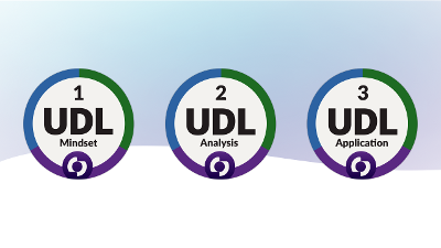 Three CAST UDL Credentials badges