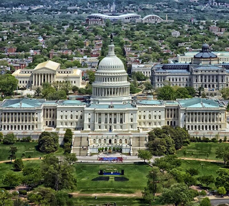 Aerial photograph of the U.S. capitol building