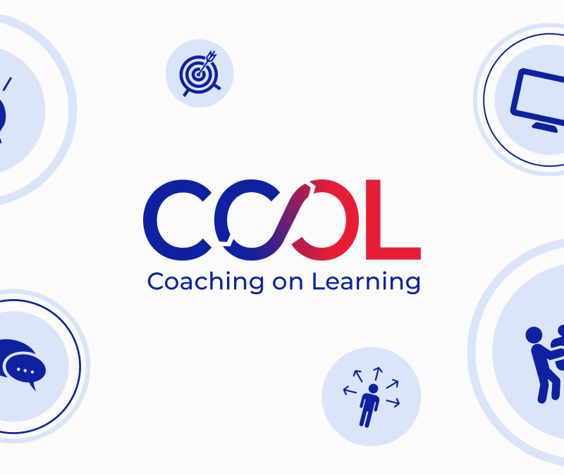 COOL: Coaching on Learning logo with various learning- and collaboration-related icons surrounding it