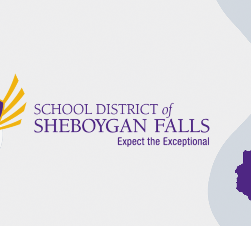 School District of Sheboygan Falls: Expect the Exceptional logo and a map of Wisconsin