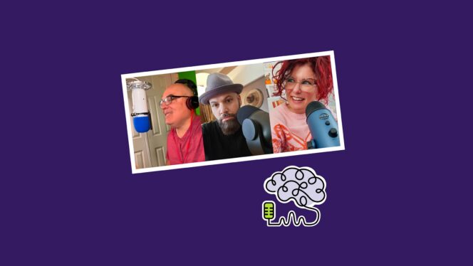 Headshots of Luis Perez, Bryan Dean, and Kelli Suding, set next to The Learning Experience podcast brain logo.