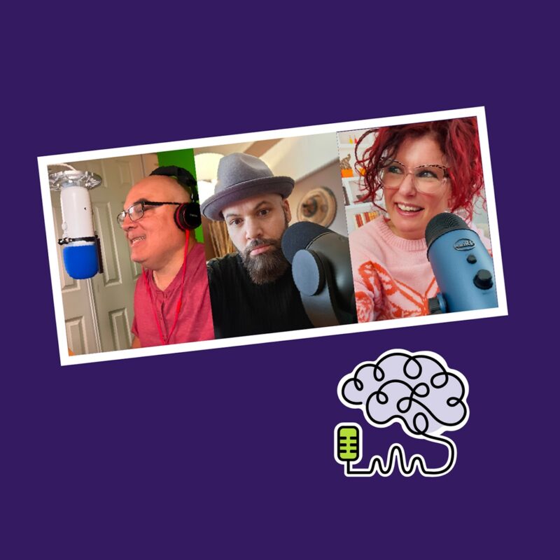 Headshots of Luis Perez, Bryan Dean, and Kelli Suding, set next to The Learning Experience podcast brain logo.